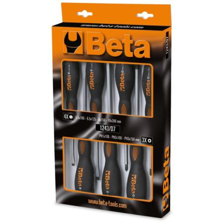 1243/D7 BETA Phillips; Slotted Screwdriver Set, 7-Piece