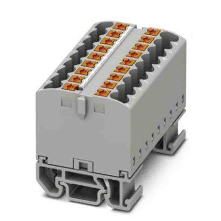 3274144 Phoenix Contact Distribution Block, 18 Way, 4mm², 24A, 690 V, Grey