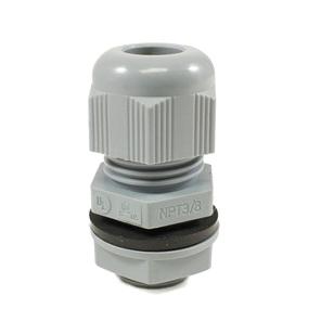 PNC3/8 SL080 Alpha Wire FIT Wire Management Series Grey Chloroprene Rubber (O-Ring/Seal), Polyamide Cable Gland, NPT 3/8in Thread,