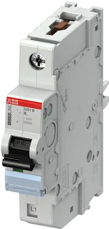 2CCS571001R0487 ABB S401M MCB, 1P, 20A Curve K, 254V AC, 12V DC, 15 kA Breaking Capacity