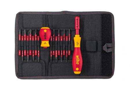 41231 Wiha Driver Bit Set 18 Pieces, Hexagon, Phillips, Pozidriv, Slotted, Torx