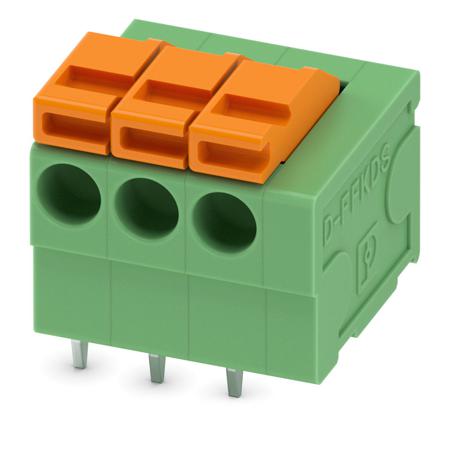 1888221 Phoenix Contact FFKDSA1/H-3.81- 3 Series PCB Terminal Block, 3-Contact, 3.81mm Pitch, Through Hole Mount, Spring Cage