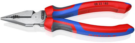 08 22 185 Knipex 22 Combination Pliers, 185 mm Overall, Straight Tip