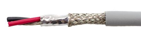 78302 SL005 Alpha Wire Ecogen Ecocable Mini Control Cable, 2 Cores, 0.09 mm² 28 AWG, Screened, 30 m, Grey Modified Polyphenylene