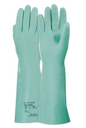 737-10 Honeywell Safety TRICOTRIL 737 Green Nitrile Chemical Resistant, General Purpose Work Gloves, Size 10, Cotton Coating