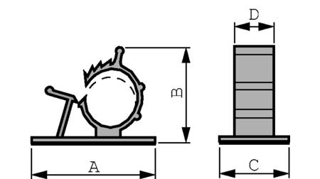 RND-475-00319 Cable Clamp ø7.9-10.3mm PU=Pack of 100 p