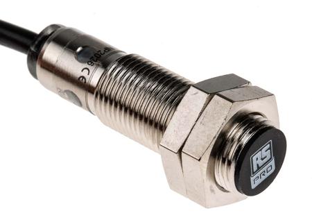 701-8225 RS PRO Inductive Threaded Barrel Proximity Sensor, M12, 2 mm Detection, PNP NO, 10 → 30 V dc