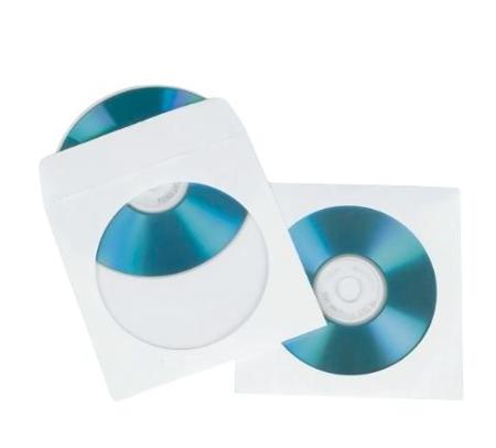00051174 Hama White CD Sleeves, Quantity100