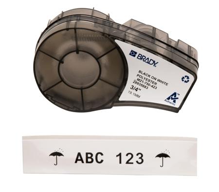 M21-750-423 Brady B-423 Black on Black on White Label Printer Tape, 6.4 m Length, 19.05 mm Width