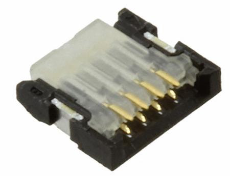 5014610491 Molex, Easy-On, 501461 0.5mm Pitch 4 Way Right Angle Female FPC Connector, Solder