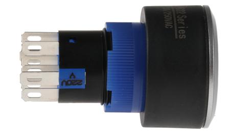 175-8329 2NO/2NC Lock Push Button Switch, IP65, 22.2 Dia.mm, Panel Mount Yellow LED, 250V ac