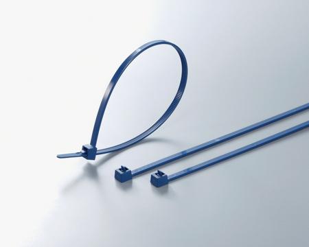 111-00937-MCTRELK2M-PA66MP-BU HellermannTyton Blue Cable Tie Metal Detectable Releasable, 250mm x 4.6 mm