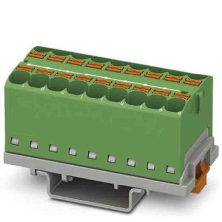 3273578 Phoenix Contact Distribution Block, 18 Way, 0.2 → 6mm², 32A, 800 V, Green