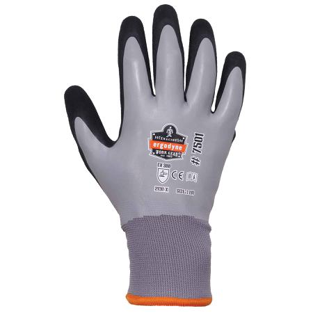 17635 Ergodyne ProFlex Grey Acrylic Waterproof Work Gloves, Size XL, Nitrile Coating