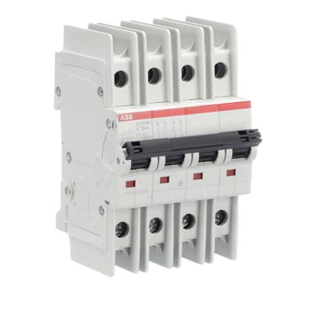 2CDS274337R0467 ABB SU200 M MCB, 4P, 16A Curve K, 480V AC, 15 kA Breaking Capacity