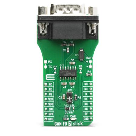 MIKROE-4062 MikroElektronika CAN FD 2 Click TLE9255W Sensor Add-On Board for Automotive, Industrial Applications