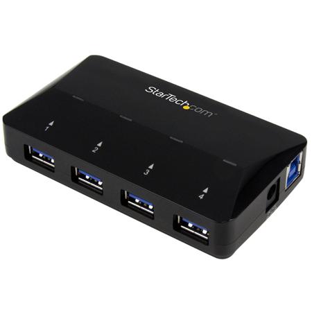 ST53004U1C StarTech.com 4 Port USB 3.0 USB A  Hub, AC Adapter Powered, 103 x 60 x 22mm