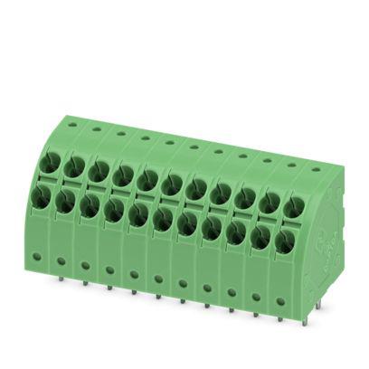 1725029 Phoenix Contact PTDA 1 Series PCB Terminal Block, 11-Contact, 3.5mm Pitch, Wave Soldering, 1-Row, Push In Spring