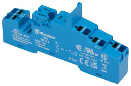 97-P1SPA Finder Relay Socket, DIN Rail for use with 46.61 Relay