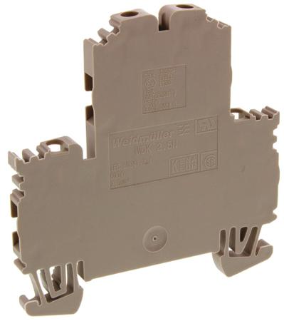 1041600000 Weidmuller  WDK Series Brown, 2.5mm², Double-Level, Screw Termination, ATEX