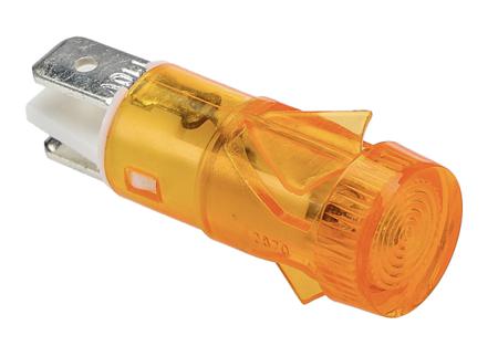 C287000NAG Arcolectric (Bulgin) Ltd 2870 Series Orange Neon Panel Mount Indicator, 110V ac, 12.7mm Mounting Hole Size, Solder Tab