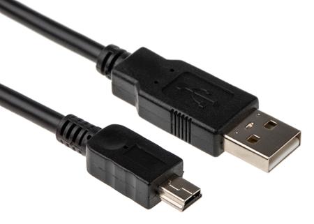 USB2HABM1M StarTech.com USB 2.0, Male USB A to Male Mini USB B, 480Mbps, 1m