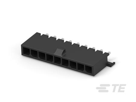 2-1445050-9 TE Connectivity Micro MATE-N-LOK Series Vertical Board Mount PCB Header, 9 Contact(s), 3mm Pitch, 1 Row(s), Shrouded