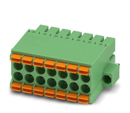 1790344 Phoenix Contact, 3.5mm Pitch, DFMC 1.5/ 7-STF-3.5, 14 Way, Pluggable Terminal Block, Plug, Cable Mount, Spring Cage