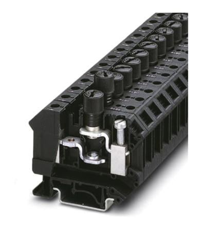 3073953 Phoenix Contact  UK 10-DREHSI-EX (5X20) Series Black, 0.5 → 16mm², Single-Level, Screw Termination, Fused