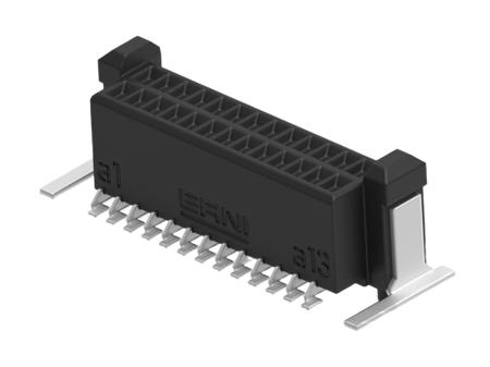 294003-E ERNI ERNI MicroCon Series Vertical Surface Mount PCB Socket, 26-Contact, 2-Row, 0.8mm Pitch, Surface Mount Termination