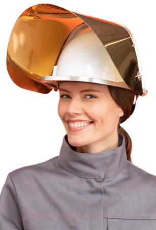 E9211-102 EDC PROTECTION Gold Flip Up PC Face Shield with Face Guard , Resistant To Heat