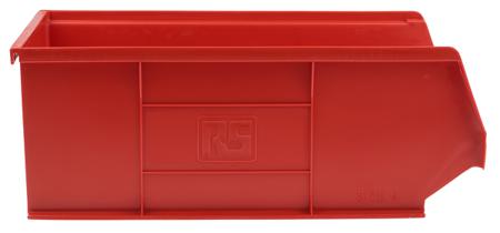 484-4078 RS Pro Red Plastic Stackable Storage Bin, 130mm x 205mm x 350mm