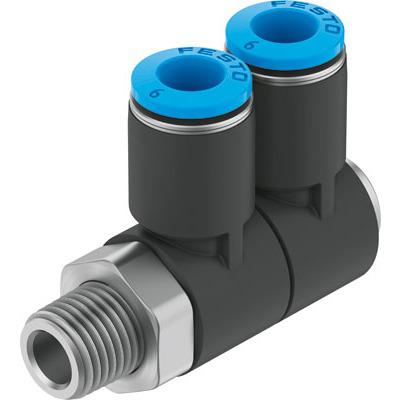 QSLV2-1-2-1-2-U Festo QSLV2 Series Threaded-to-Tube, NPT 1/2 Male to 1/2 in, Threaded-to-Tube Connection Style, 190775