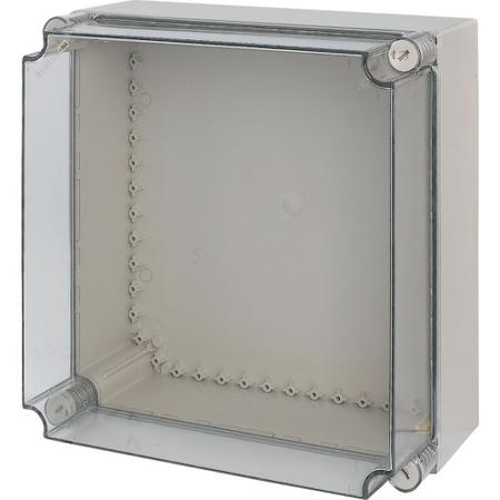 002220-CI44X-200-NA Eaton xEnergy Safety Series Grey Plastic General Purpose Enclosure, IP65, IK10, Transparent Lid, 375 x 375 x 225mm