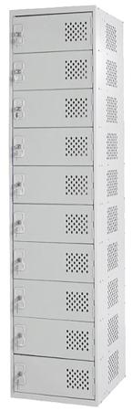 113-4506 RS PRO 10 Door Vented Mild Steel Grey Laptop Charging Locker, 1800 mm x 450 mm x 450mm