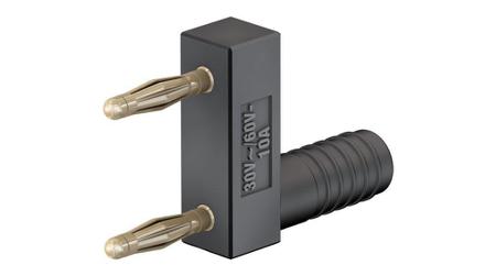 63-9848-21 Staubli Black Plug Banana Connector, 2mm Connector, Socket Termination, 10A, 30V, Gold Plating