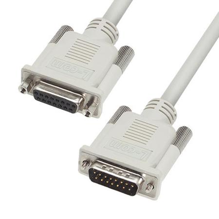 CS2N15MF-2.5 L-Com Male 15 Pin D-sub to Female 15 Pin D-sub Cable assembly, 2.5ft PVC