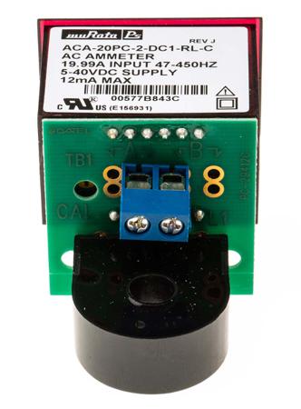 ACA-20PC-2-DC1-RL-C Murata LED Digital Ammeter 4-Digits AC 0°C to +60°C, 33.9 x 21.3 mm