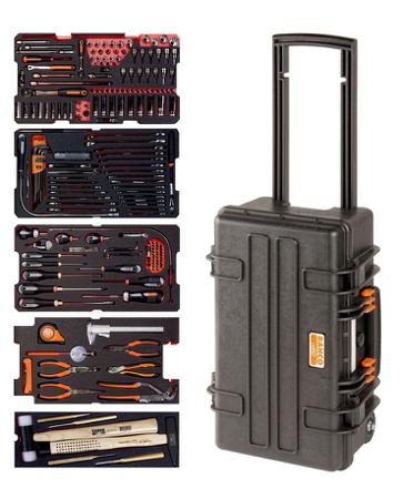 4750RCHDW01FF3 Bahco 194 Piece Heavy Duty Rigid Case General Purpose Tool Kit with High Protection Rigid Cases