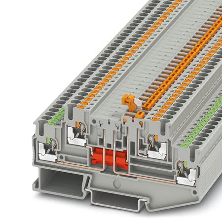 3210251 Phoenix Contact  PTT 2.5-L/MT Series Grey, Push In Termination