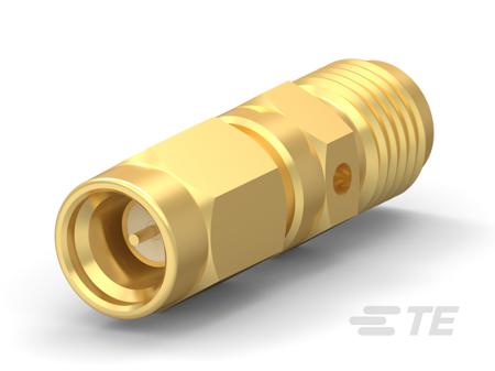 1053770-1 TE Connectivity Straight 50Ω Coaxial Adapter Male Plug to Female Socket 25GHz