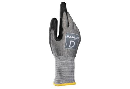 34615048 Mapa KRYTECH 615 Grey High Density Polyethylene High Performance Polyethylene Work Gloves, Size 8, Polyurethane Coating