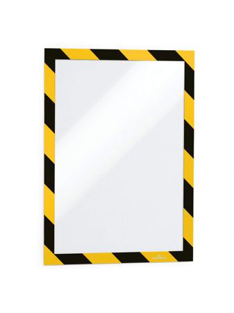 4944130 Durable DURAFRAME® SECURITY Black/Yellow A4 Smooth and rigid Information Frame, 375mm Height, 236mm Width