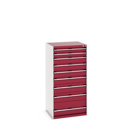 40028039-24V Bott 9 Cabinet, Steel, 1600mm x 750mm x 800mm, Red