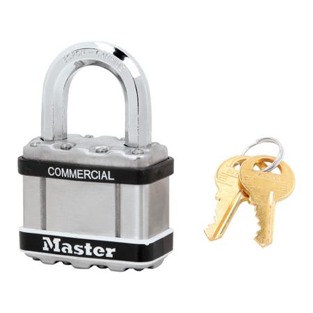 M5STS Master Lock Padlock Weatherproof Steel Padlock, 10mm Shackle, 51mm Body