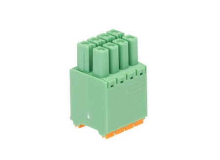 1790124 Phoenix Contact, 3.5mm Pitch, DFMC 1.5/ 4-ST-3.5, 8 Way, Pluggable Terminal Block, Plug, Cable Mount, Spring Cage