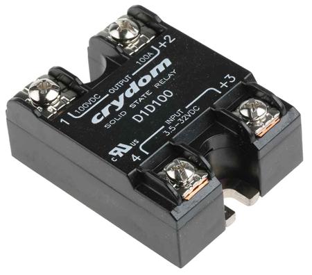 D1D100 Sensata Crydom 1-DC Series Solid State Relay, 100 A Load, Surface Mount, 100 V Load, 32 V Control