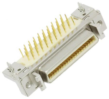 N10240-52B2PC 3M MDR 102 40 Way Right Angle Through Hole D-sub Connector Socket, 1.27mm Pitch, with Shroud & Latch Hook