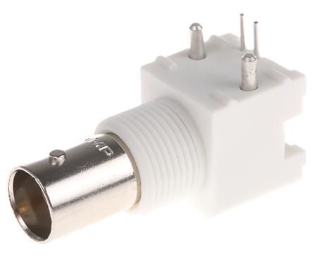 5227161-3 TE Connectivity Right Angle 50Ω Through Hole BNC Connector, jack, Solder Termination Nickel