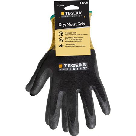 8800R-11 Tegera TEGERA Black, Yellow Nylon, Spandex Heat Resistant Work Gloves, Size 11, Nitrile Coating